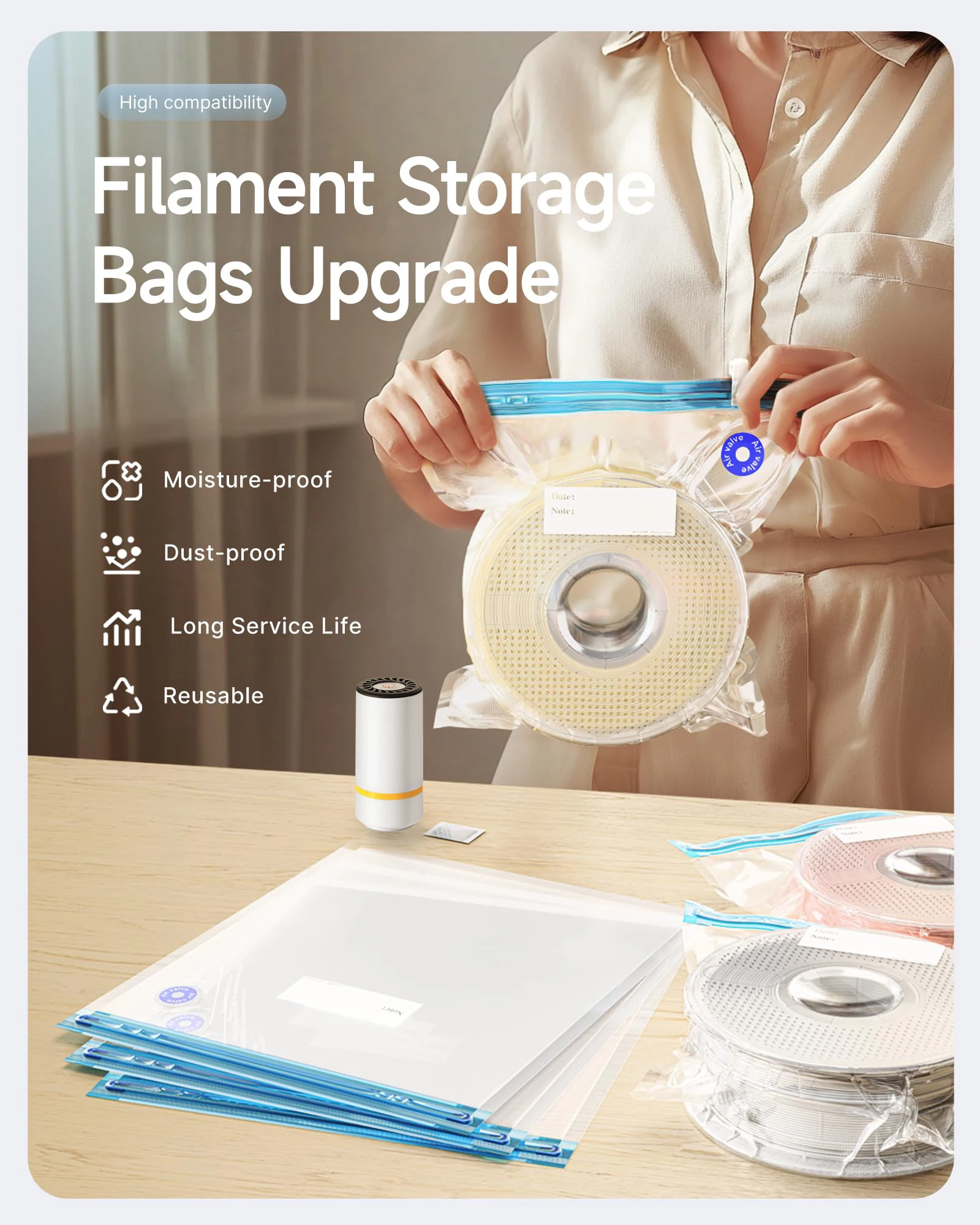 3D Printer Filament Vacuum Bag - 3D Printing Bambu Lab ulasan dan harga